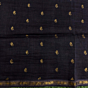 Black Paisly Buta Organic Linen Jamdani Saree