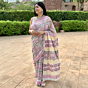 HANSINI HANDBLOCK PREMIUM COTTON SAREE BLOUSE