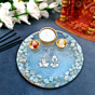 Handmade Tika Rice Plate with Geode Work