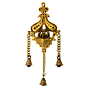 Brass Wall Hanging Diya with Three Bells KBH07156