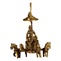 Brass 4 Horse Arjun Rath Statue KBH07429