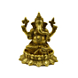 Brass Lotus Ganesh Idol KBH07602