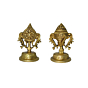 Brass Small Sangu Chakra Diya Set KBH07608