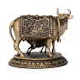 Brass Cow & Calf Statue KBH09685