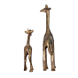 Brass Mother and Child Giraffe Statue KBH09712