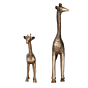 Brass Mother and Child Giraffe Statue KBH09712