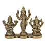 Brass Ganesh Laxmi Saraswati Statue KBH06515