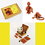 Kattoos Miniature Terracotta Bricks DIY GIFT PACK Yellow Label Reddish Brown Bricks 138 Pieces