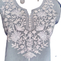 Women Embroidered Pure Cotton white short Kurti
