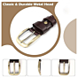 Faux Leather Prong Buckle Belt for Adults | Waist Band Alloy Heavy Duty | Brown