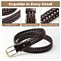 Faux Leather Prong Buckle Belt for Adults | Waist Band Alloy Heavy Duty | Brown