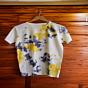 Stylish Tie-Dye T-Shirt in White - 100% Cotton Bio Wash Crew Neck Short Sleeves