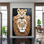 Stunning Lion Painting - Handmade Acrylic Artwork on Cotton Canvas - Original Wall Art for Animal Lovers
