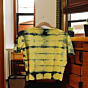 Stylish Tie-Dye T-Shirt in Yellow - 100% Cotton Bio Wash Crew Neck L Size