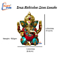 Brass Ganesha Statue with Multicolour Stone Work