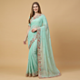 Handcrafted Gota Patti Georgette Saree | Green