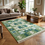 Handcrafted Woollen Dhurrie | Green | 8x5 Feet