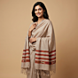 Handmade Kullu Woollen Stole | Beige