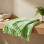 Handwoven Honey Comb Checkered Towel | Green and White