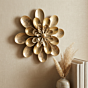 Handcrafted 3D Brass Flower Wall Hanging | 7.5 x 7.5 x 1.5 Inches