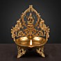 Handcrafted Brass Laxmi Oil Lamp | 11 Inches
