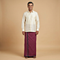 Handloom Cotton Dhoti | Magenta