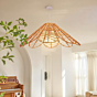 Flower-Shaped Rattan Pendant Hanging Lamp