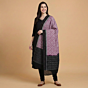 Handwoven Single Ikat Sambalpuri Cotton Dupatta | Mauve & Black