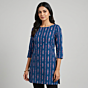 Handwoven Single Ikat Sambalpuri Shirt/ Short Kurti Material | Blue & Pink