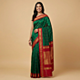 Handloom Molakalmuru Silk Saree | Emerald Green