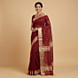Handloom Maheshwari Silk Saree | Maroon