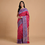 Handcrafted Ponduru Khadi Jamdani saree|  Fuchsia 