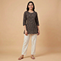 Handwoven Nuapatna Ikat Shirt Material | Black