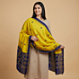 Handwoven Single Ikat Sambalpuri Cotton Dupatta | Yellow & Black