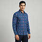 Handwoven Single Ikat Sambalpuri Shirt/ Short Kurti Material | Blue & Pink
