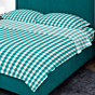 Pure Cotton Handloom Checkered Bedsheet | Sea Green