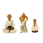 Handcrafted Sitting Monks | Set of 3