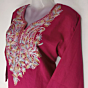 Embroidered Pure Cotton Straight Kurta for Women | Pink