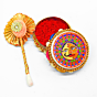 Jagannath Ji Aluminium Kumkum Dibbi with Sindoor and Stick | 3.81 x 5.08 cm