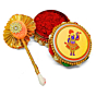 Jagannath Ji Aluminium Kumkum Dibbi with Sindoor and Stick | 3.81 x 5.08 cm