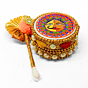 Jagannath Ji Aluminium Kumkum Dibbi with Sindoor and Stick | 3.81 x 5.08 cm