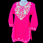 women embroided pure cotton short kurti