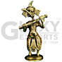 God 4-inch musical Ganesh with Flute- GI Certified Bengal Dokra
