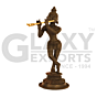 Handcrafted Dokra God Krishna With Flute - Home Decor - Brass Item