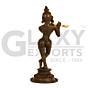 Handcrafted Dokra God Krishna With Flute - Home Decor - Brass Item