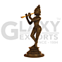 Handcrafted Dokra God Krishna With Flute - Home Decor - Brass Item