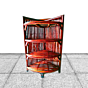 Cane Bamboo Wooden Shelf Rack