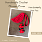 Handmade Crochet Glasses Cover with Free Butterfly Hair Pins