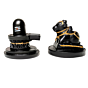 Hand-Painted Marble Shivling & Nandi Idol | 3 Inches