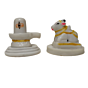Hand-Painted Marble Shivling & Nandi Idol | 3 Inches